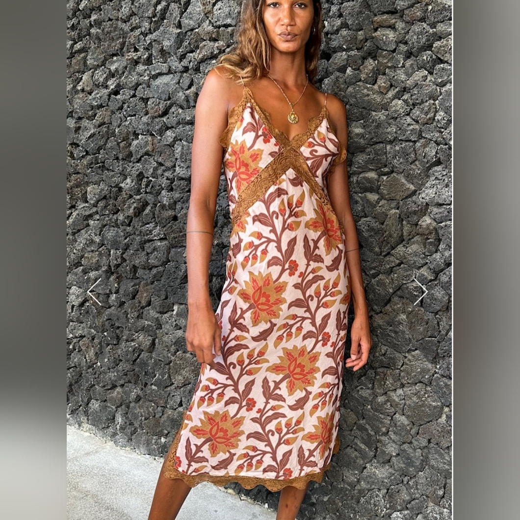 Chasing Unicorns Friend Of The Devil Backless Midi Slip Dress Size: Medium — image 6 of 8
